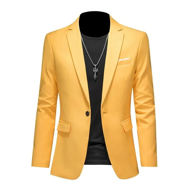 High-quality men's casual blazer, solid color, from the FuturyLuxury brand, ideal for business and formal occasions. Perfect for formal wear.
