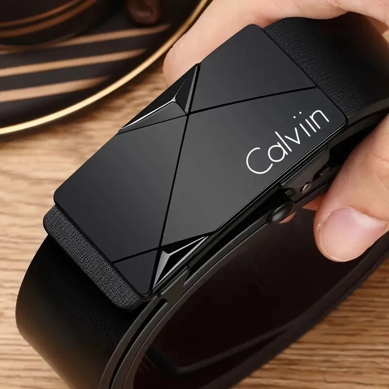 Stylish men's leather belt - Fashionable belts for everyday wear, leisure, parties, festivals, work, and business. Automatic buckle.
