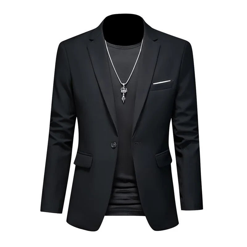 High-quality men's casual blazer, solid color, from the FuturyLuxury brand, ideal for business and formal occasions. Perfect for formal wear.
