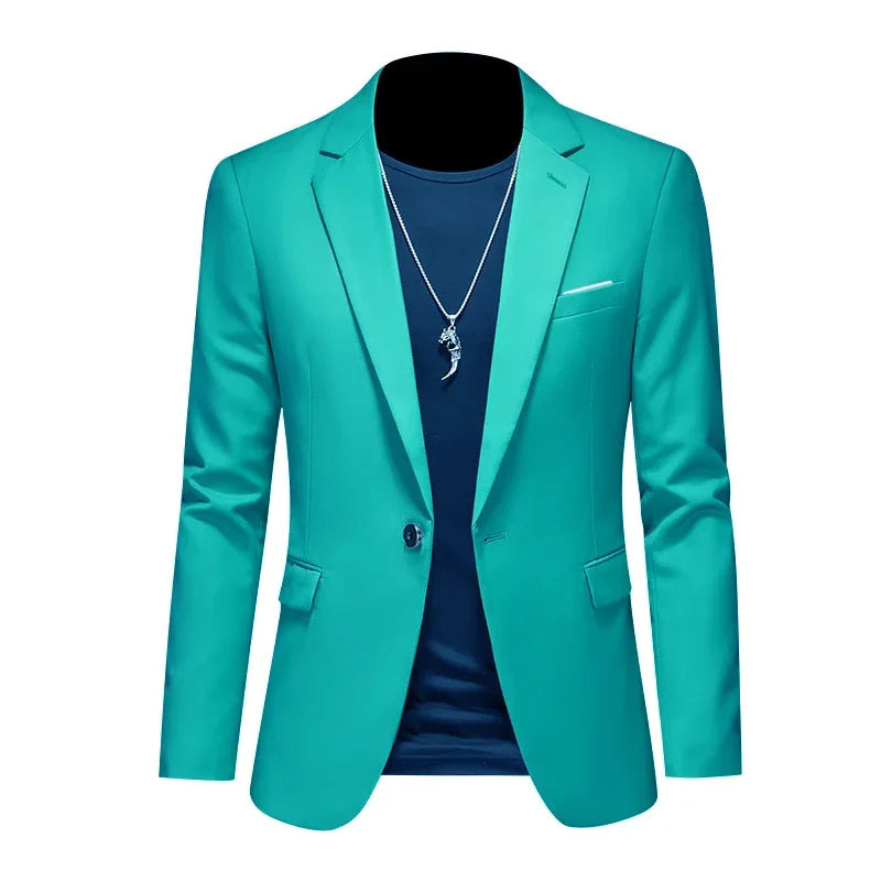 High-quality men's casual blazer, solid color, from the FuturyLuxury brand, ideal for business and formal occasions. Perfect for formal wear.