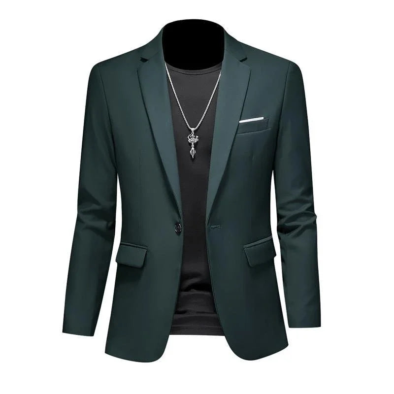 High-quality men's casual blazer, solid color, from the FuturyLuxury brand, ideal for business and formal occasions. Perfect for formal wear.