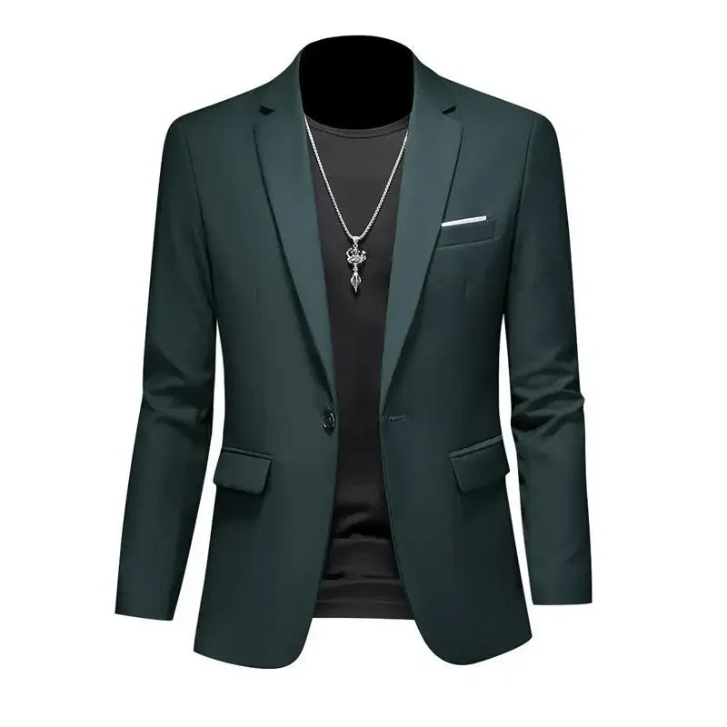 High-quality men's casual blazer, solid color, from the FuturyLuxury brand, ideal for business and formal occasions. Perfect for formal wear.
