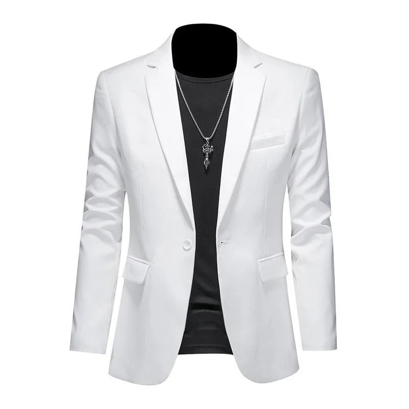 High-quality men's casual blazer, solid color, from the FuturyLuxury brand, ideal for business and formal occasions. Perfect for formal wear.