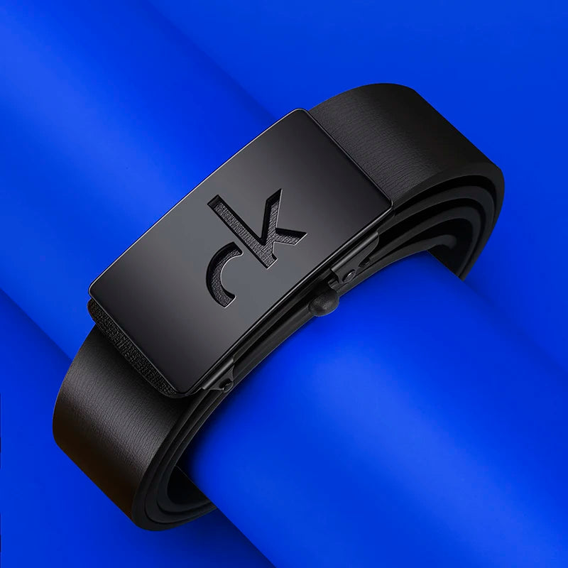 Men's belt with automatic buckle, modern and casual, perfect for formal wear.