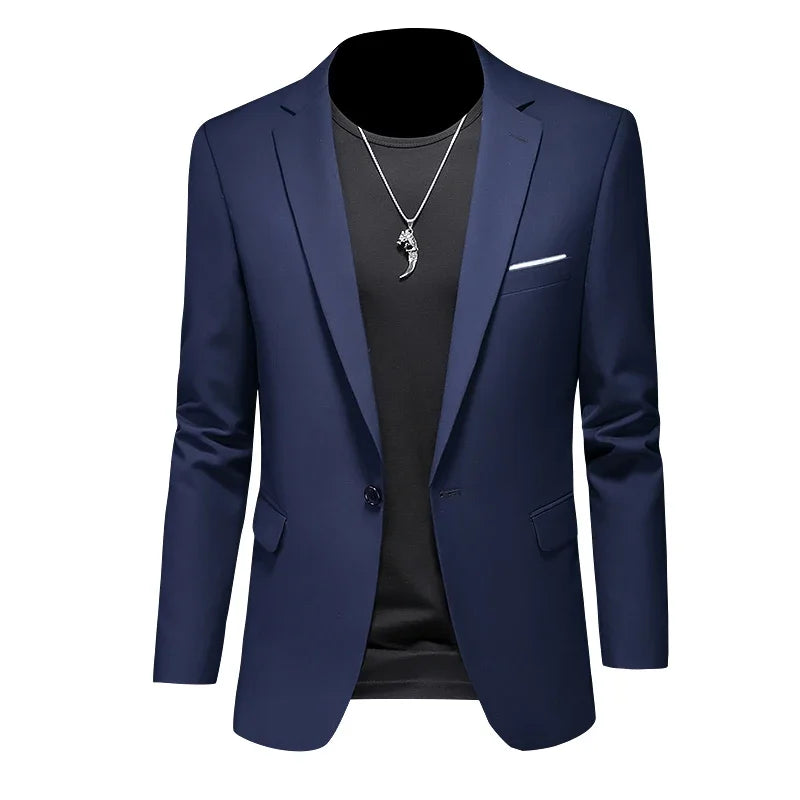 High-quality men's casual blazer, solid color, from the FuturyLuxury brand, ideal for business and formal occasions. Perfect for formal wear.