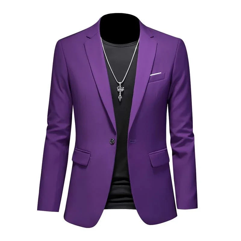 High-quality men's casual blazer, solid color, from the FuturyLuxury brand, ideal for business and formal occasions. Perfect for formal wear.