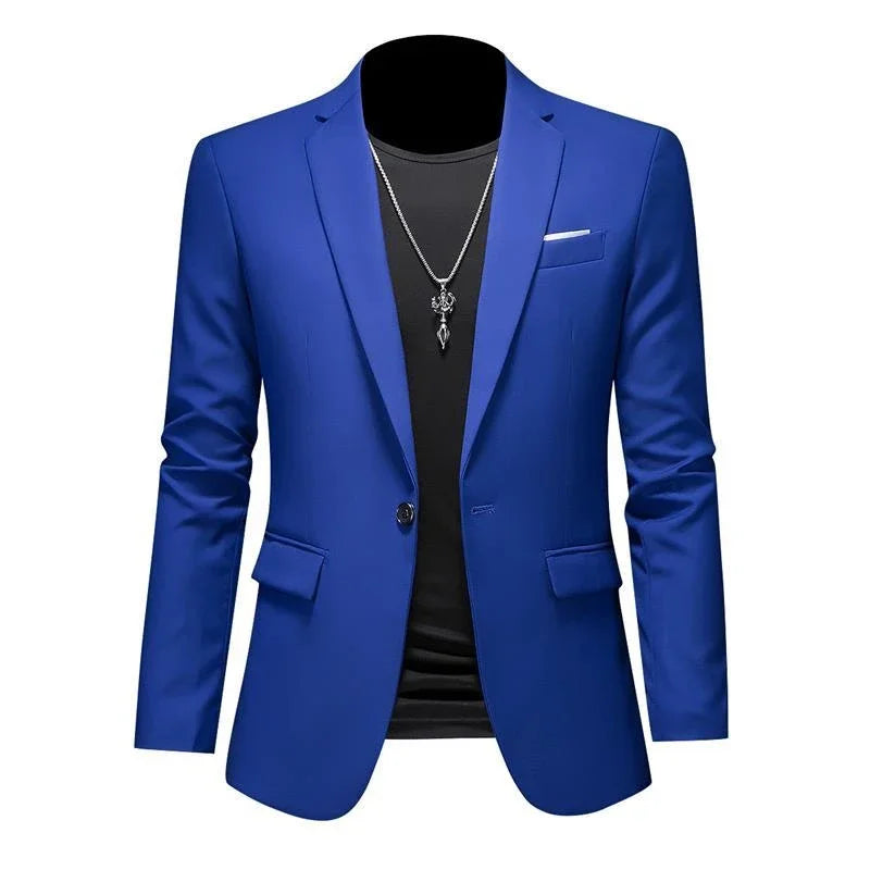 High-quality men's casual blazer, solid color, from the FuturyLuxury brand, ideal for business and formal occasions. Perfect for formal wear.