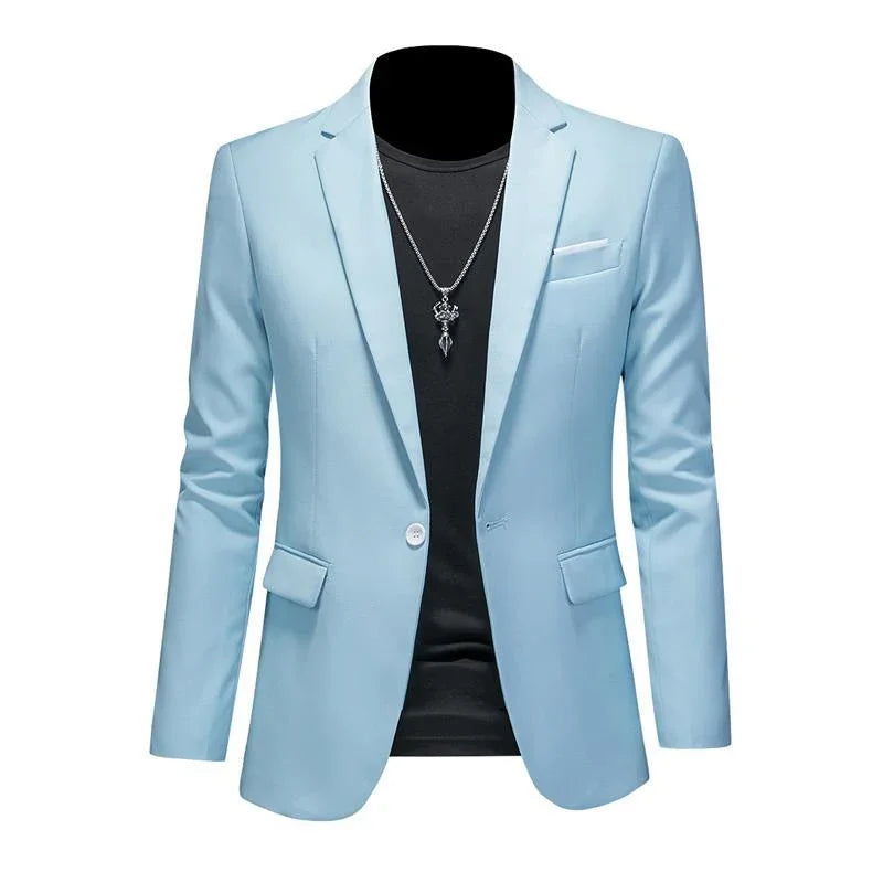 High-quality men's casual blazer, solid color, from the FuturyLuxury brand, ideal for business and formal occasions. Perfect for formal wear.