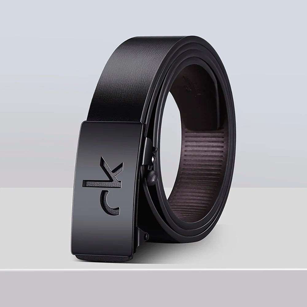Men's belt with automatic buckle, modern and casual, perfect for formal wear.