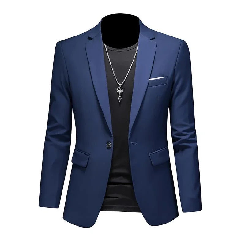 High-quality men's casual blazer, solid color, from the FuturyLuxury brand, ideal for business and formal occasions. Perfect for formal wear.