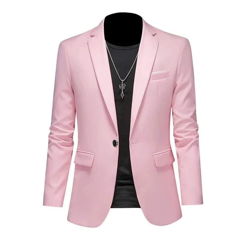 High-quality men's casual blazer, solid color, from the FuturyLuxury brand, ideal for business and formal occasions. Perfect for formal wear.