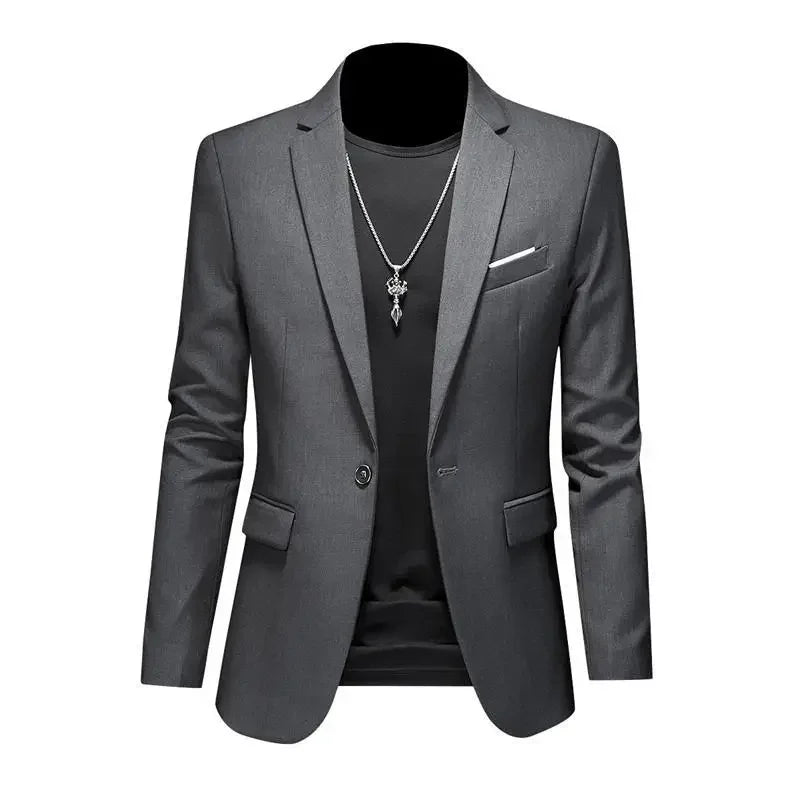 High-quality men's casual blazer, solid color, from the FuturyLuxury brand, ideal for business and formal occasions. Perfect for formal wear.