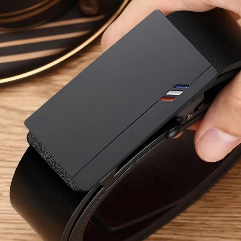 Stylish men's leather belt - Fashionable belts for everyday wear, leisure, parties, festivals, work, and business. Automatic buckle.